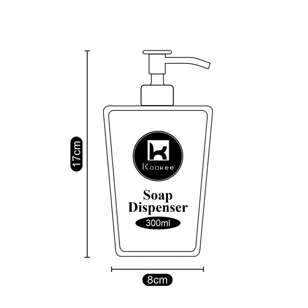 Kookee Acrylic Liquid Handwash Soap Dispenser pump for Bathroom, Hand wash refillable bottle for Kitchen wash basin, Set of 1 - Black (9946)