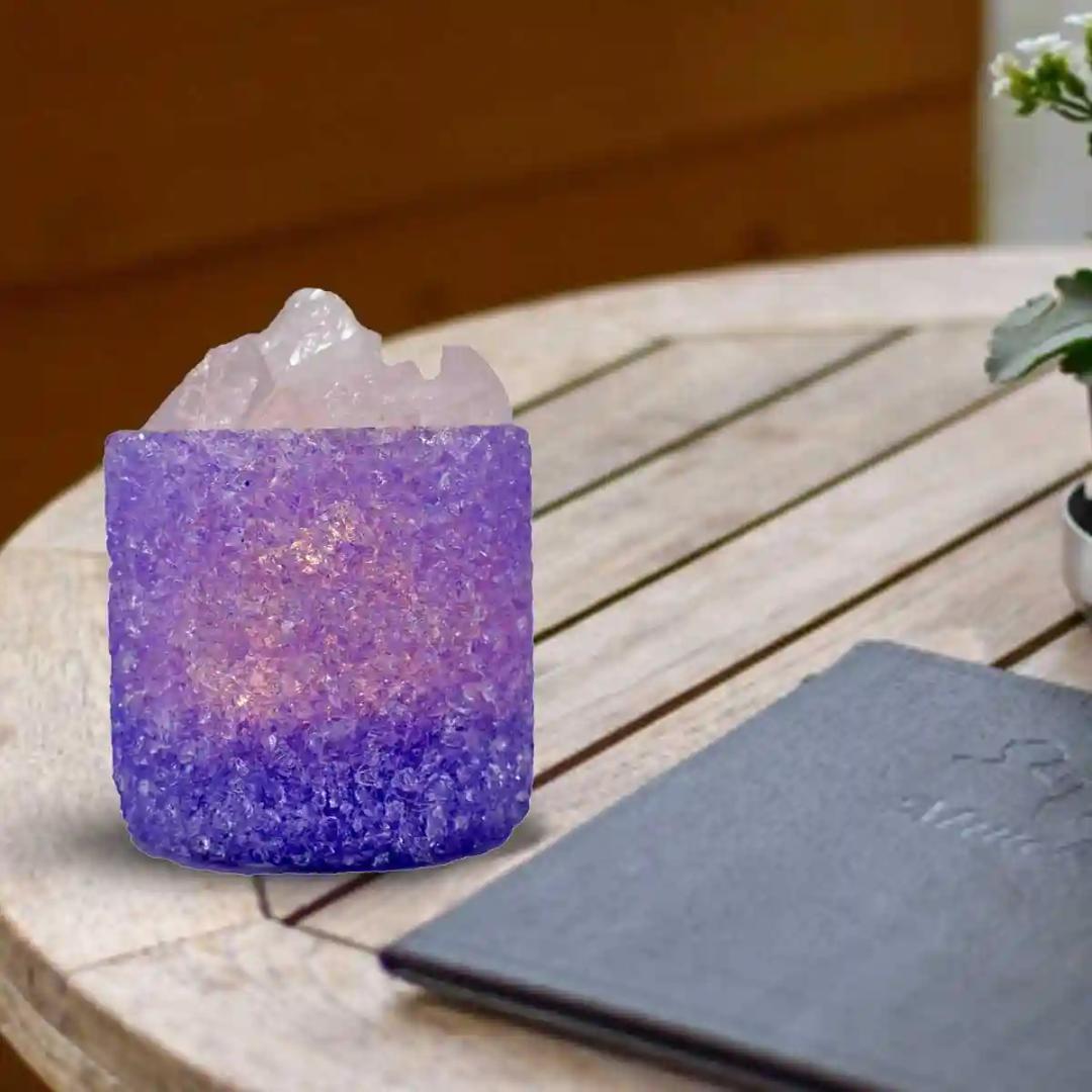 Kookee Natural Crystal Aromatherapy with Essential Oil, Electric Diffuser and LED Light Suitable for Home, Office, Spa for Claiming, Soothing and Relaxing (087-3-B)