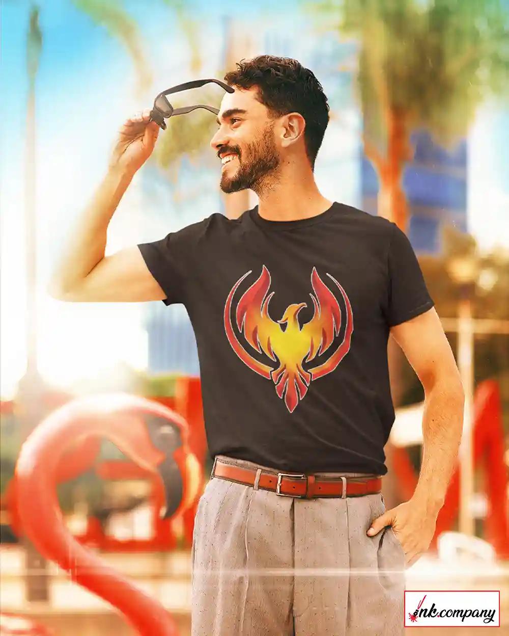 Phoenix-Inspired T-Shirt For Men: Rise Above With Courage - S