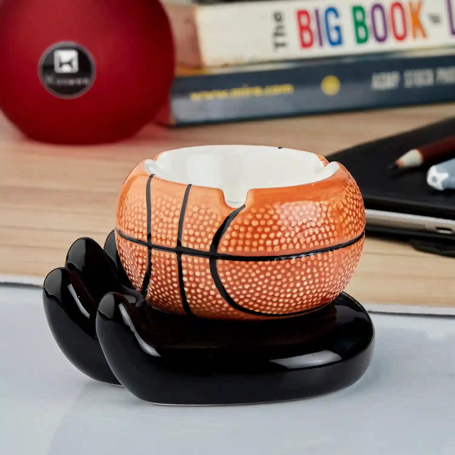 Kookee Groovy Ceramic Ashtray - Unique and Colorful Smoking Accessory with Retro Vibes - Funky Decor for Smokers and Collectors, Orange/Black (10782)