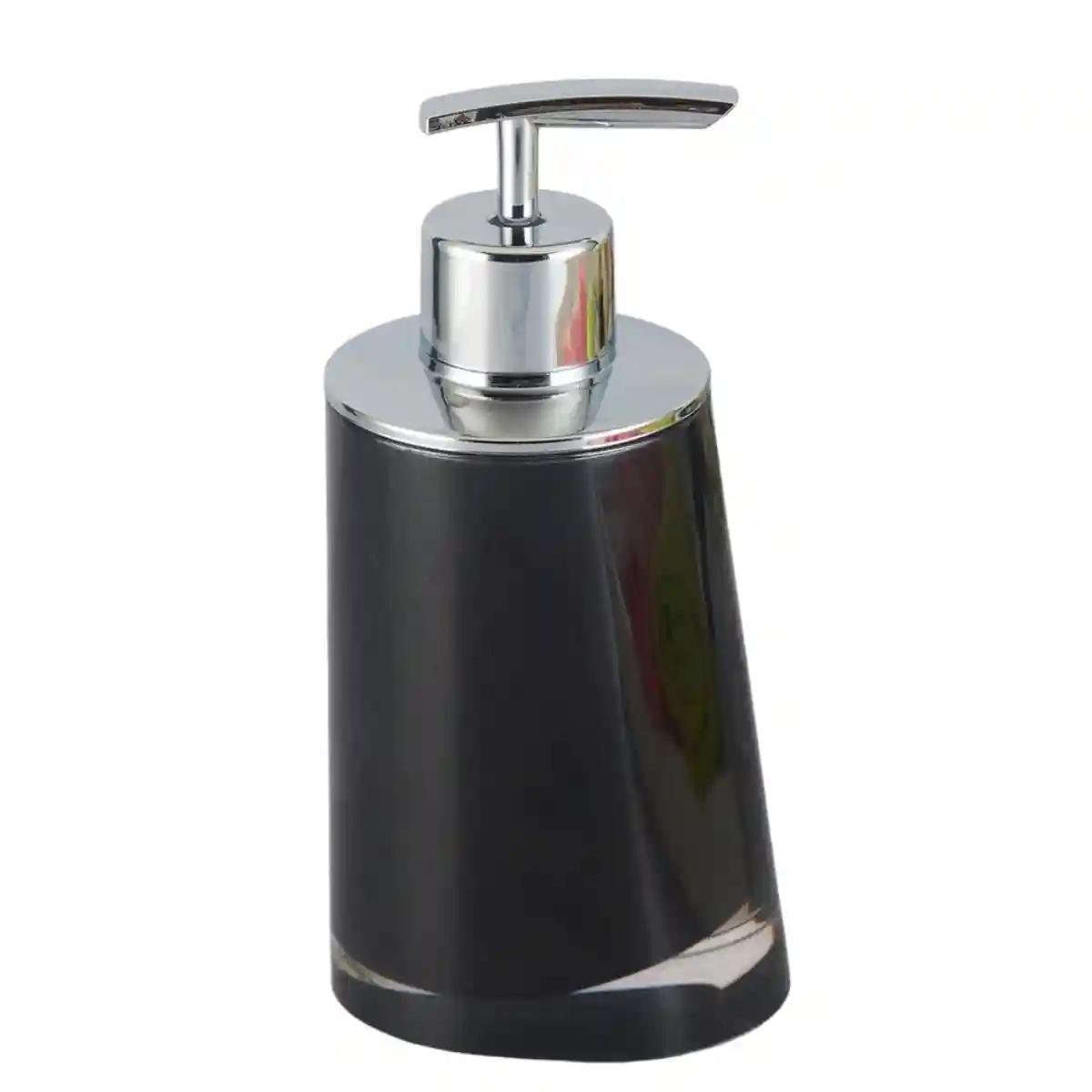 Kookee Acrylic Liquid Handwash Soap Dispenser pump for Bathroom, Hand wash refillable bottle for Kitchen wash basin, Set of 1 - Black (9942)