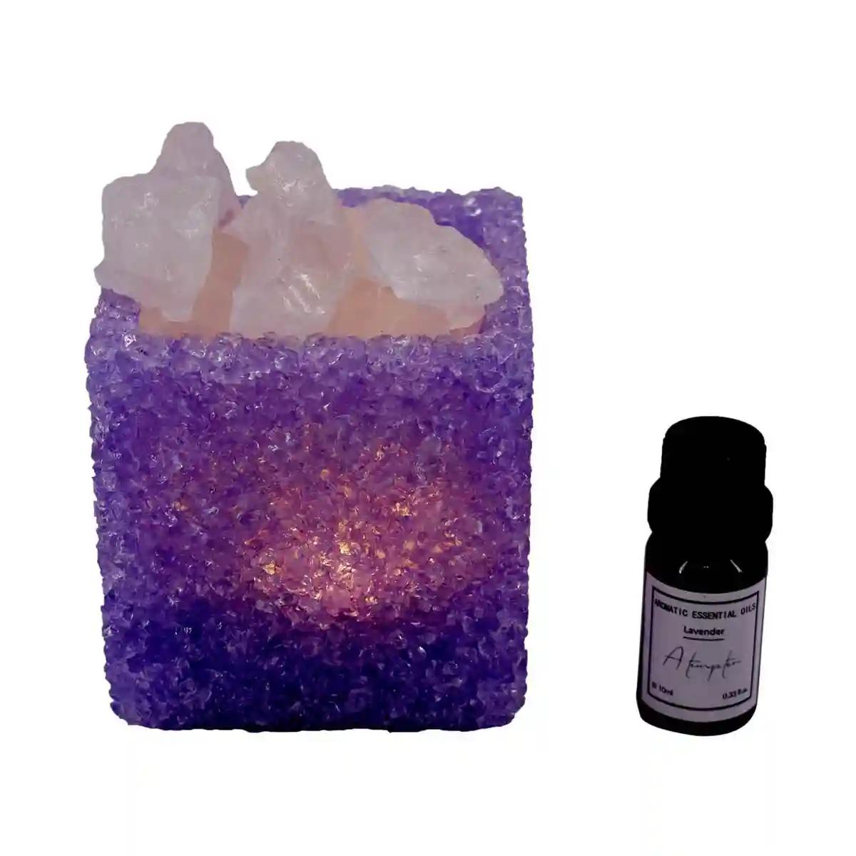 Kookee Natural Crystal Aromatherapy with Essential Oil, Electric Diffuser and LED Light Suitable for Home, Office, Spa for Claiming, Soothing and Relaxing (087-1-A)