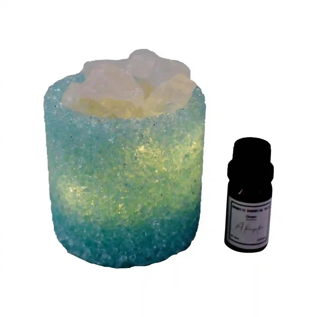 Kookee Natural Crystal Aromatherapy with Essential Oil, Electric Diffuser and LED Light Suitable for Home, Office, Spa for Claiming, Soothing and Relaxing (087-3-F)