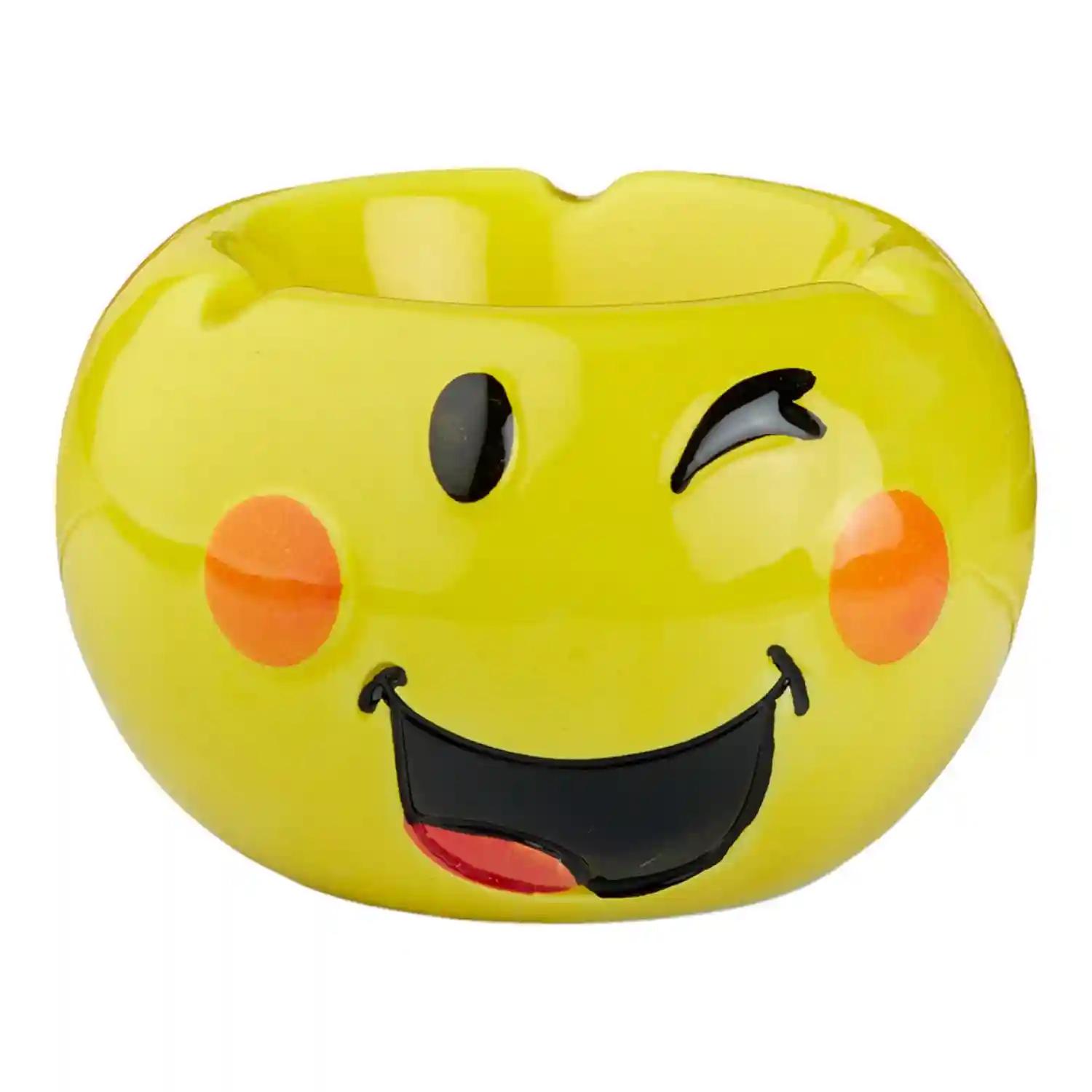 Kookee Groovy Ceramic Ashtray - Unique and Colorful Smoking Accessory with Retro Vibes - Funky Decor for Smokers and Collectors, Yellow (10775)