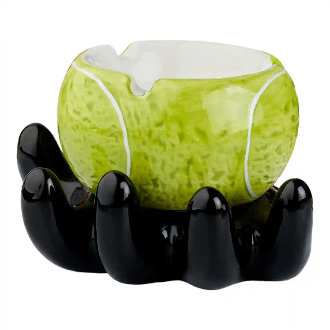 Kookee Groovy Ceramic Ashtray - Unique and Colorful Smoking Accessory with Retro Vibes - Funky Decor for Smokers and Collectors, Green/Black (10781)