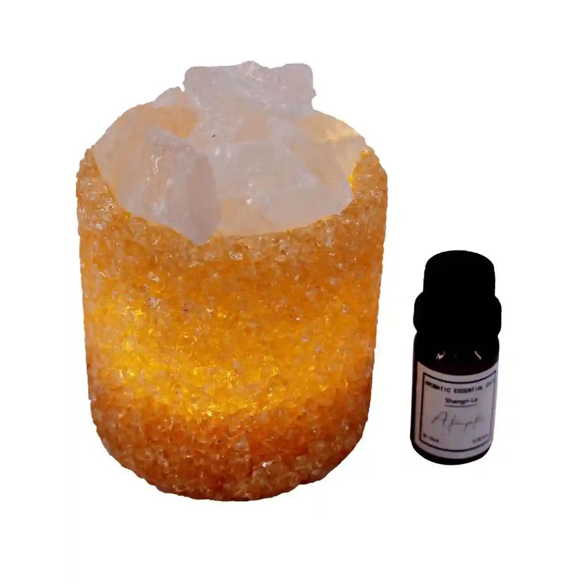 Kookee Natural Crystal Aromatherapy with Essential Oil, Electric Diffuser and LED Light Suitable for Home, Office, Spa for Claiming, Soothing and Relaxing (087-3-D)