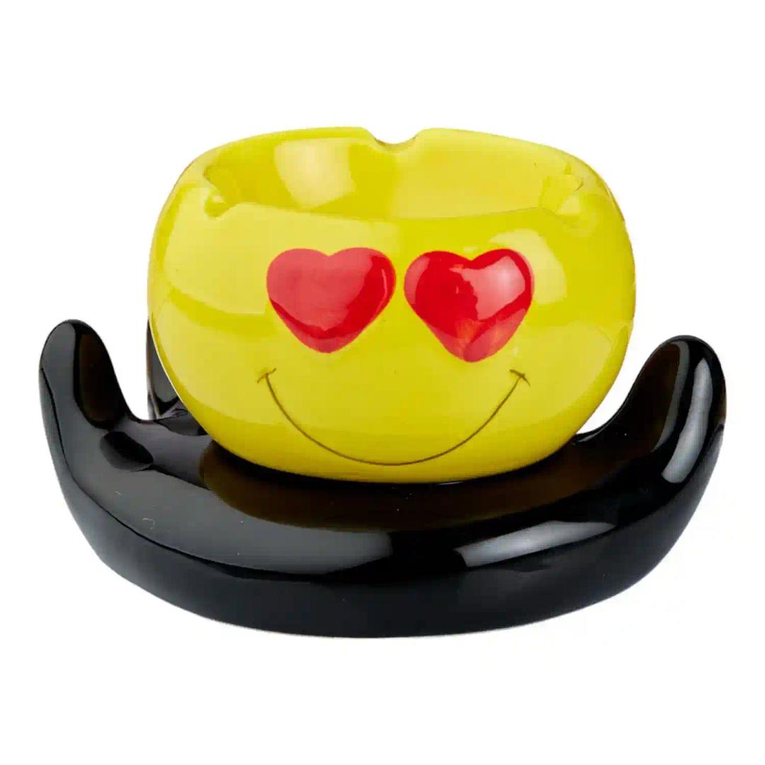 Kookee Groovy Ceramic Ashtray - Unique and Colorful Smoking Accessory with Retro Vibes - Funky Decor for Smokers and Collectors, Yellow (10771)