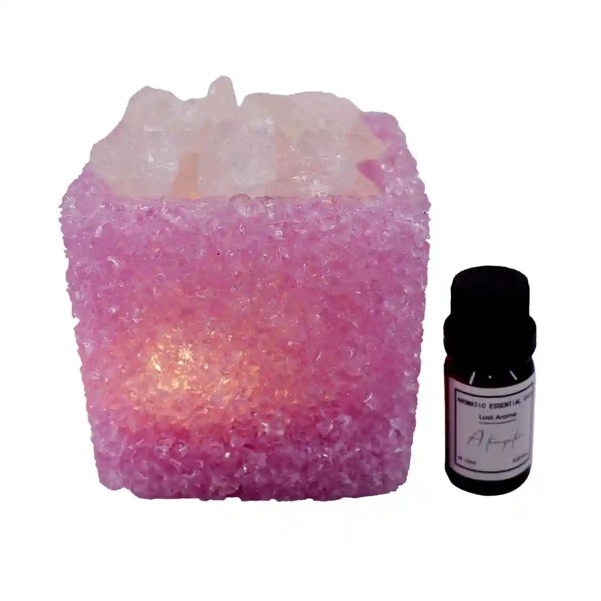 Kookee Natural Crystal Aromatherapy with Essential Oil, Electric Diffuser and LED Light Suitable for Home, Office, Spa for Claiming, Soothing and Relaxing (087-1-B)