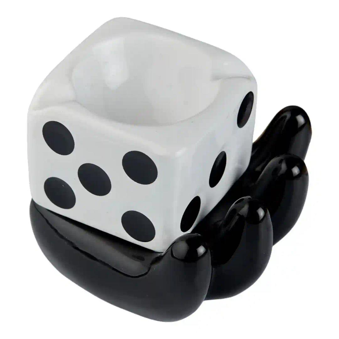 Kookee Groovy Ceramic Ashtray - Unique and Colorful Smoking Accessory with Retro Vibes - Funky Decor for Smokers and Collectors, Black/White (10766)