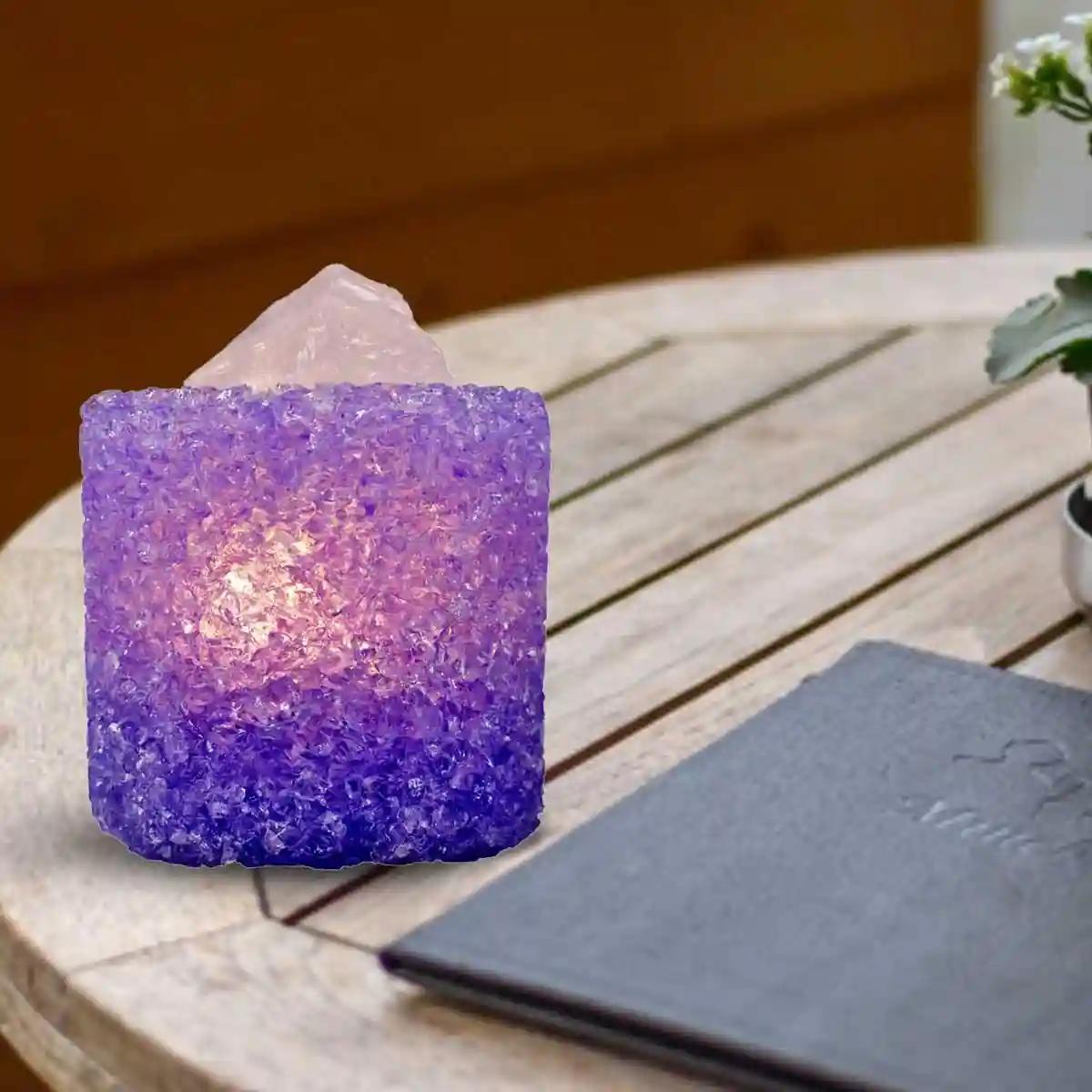 Kookee Natural Crystal Aromatherapy with Essential Oil, Electric Diffuser and LED Light Suitable for Home, Office, Spa for Claiming, Soothing and Relaxing (087-7-B)