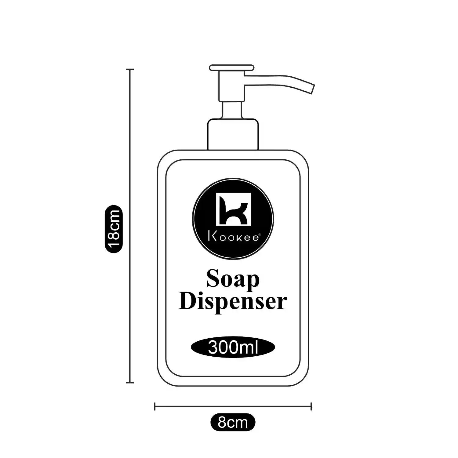 Kookee Acrylic Liquid Handwash Soap Dispenser pump for Bathroom, Hand wash refillable bottle for Kitchen wash basin, Set of 1 - Beige (9921)