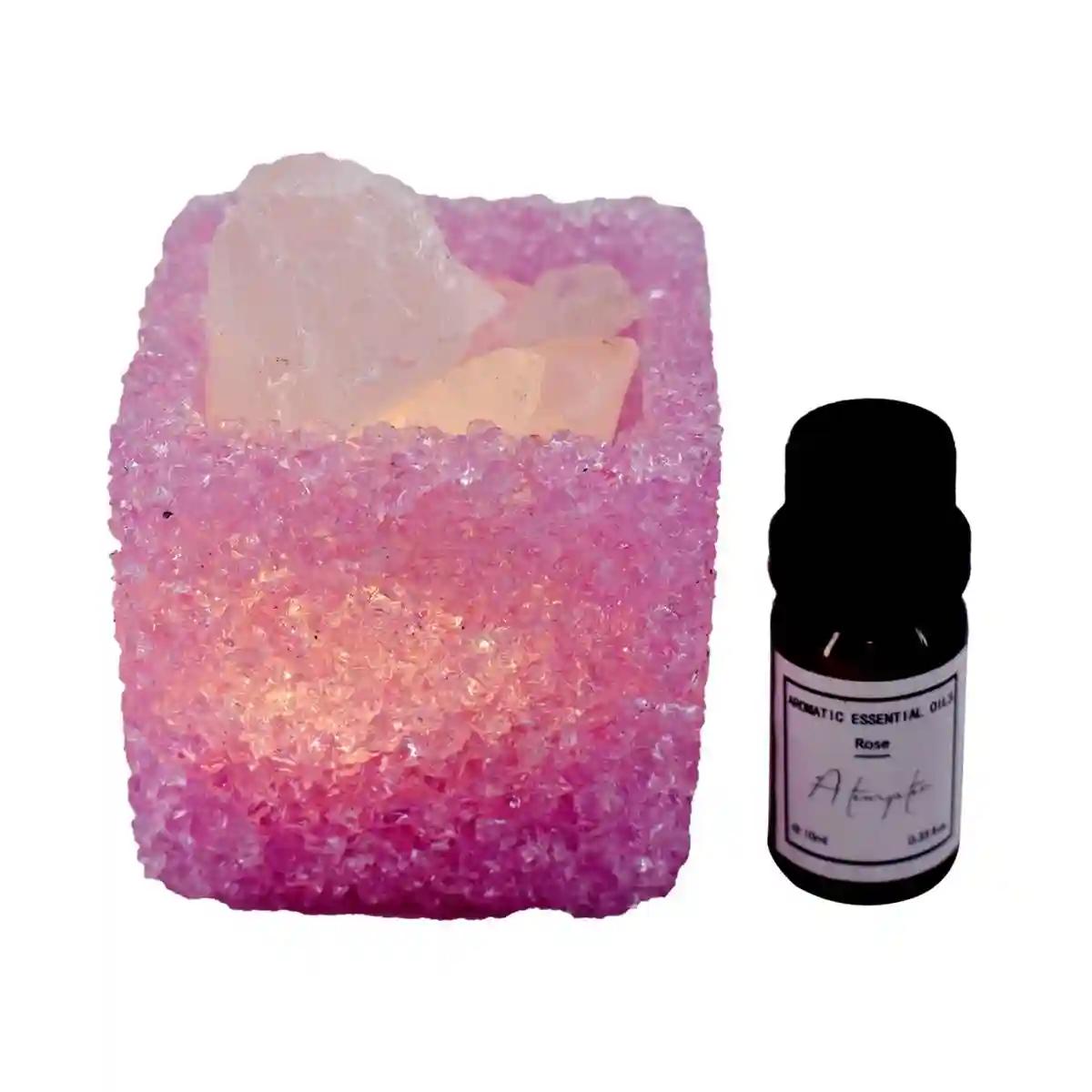 Kookee Natural Crystal Aromatherapy with Essential Oil, Electric Diffuser and LED Light Suitable for Home, Office, Spa for Claiming, Soothing and Relaxing (087-5-D)