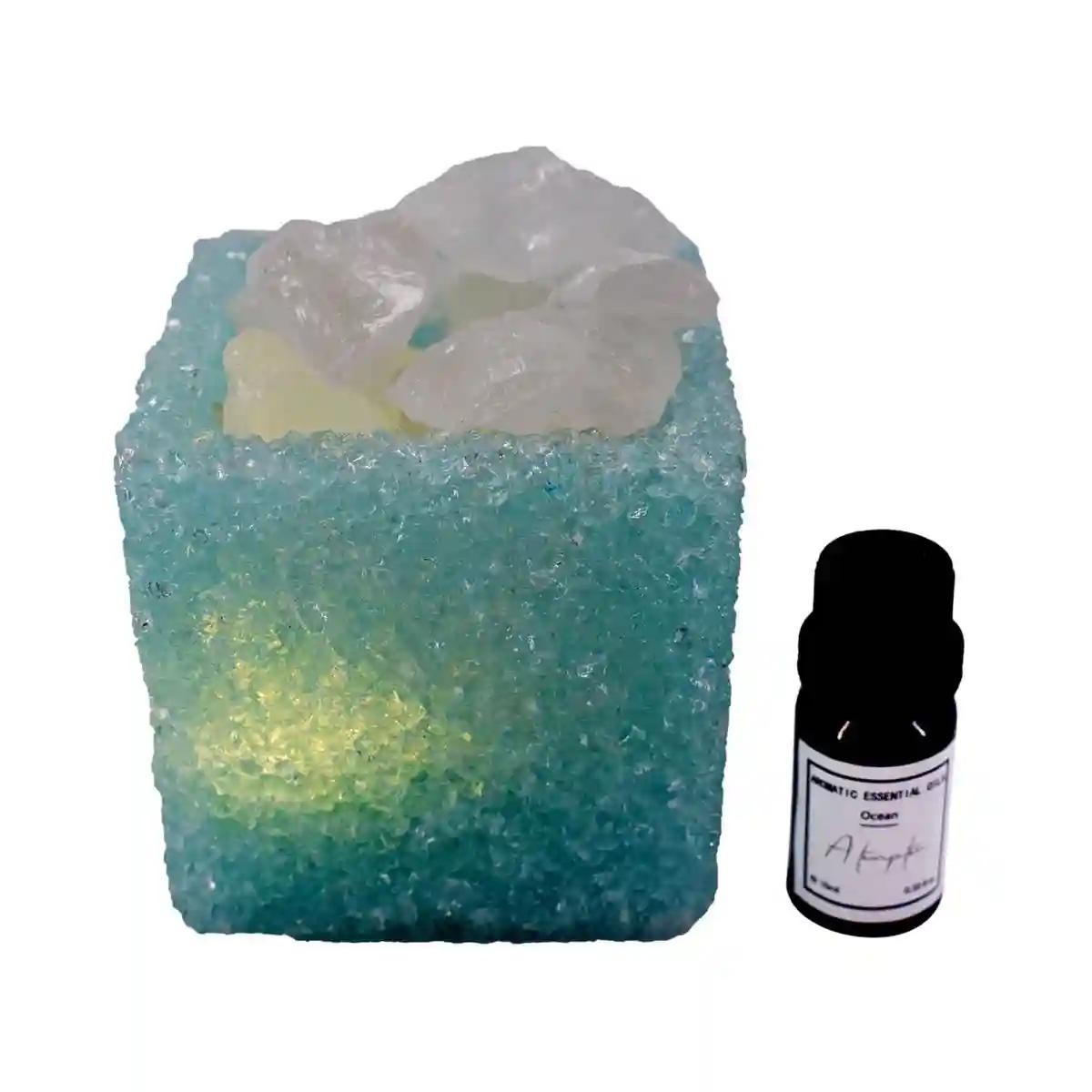 Kookee Natural Crystal Aromatherapy with Essential Oil, Electric Diffuser and LED Light Suitable for Home, Office, Spa for Claiming, Soothing and Relaxing (087-1-F)