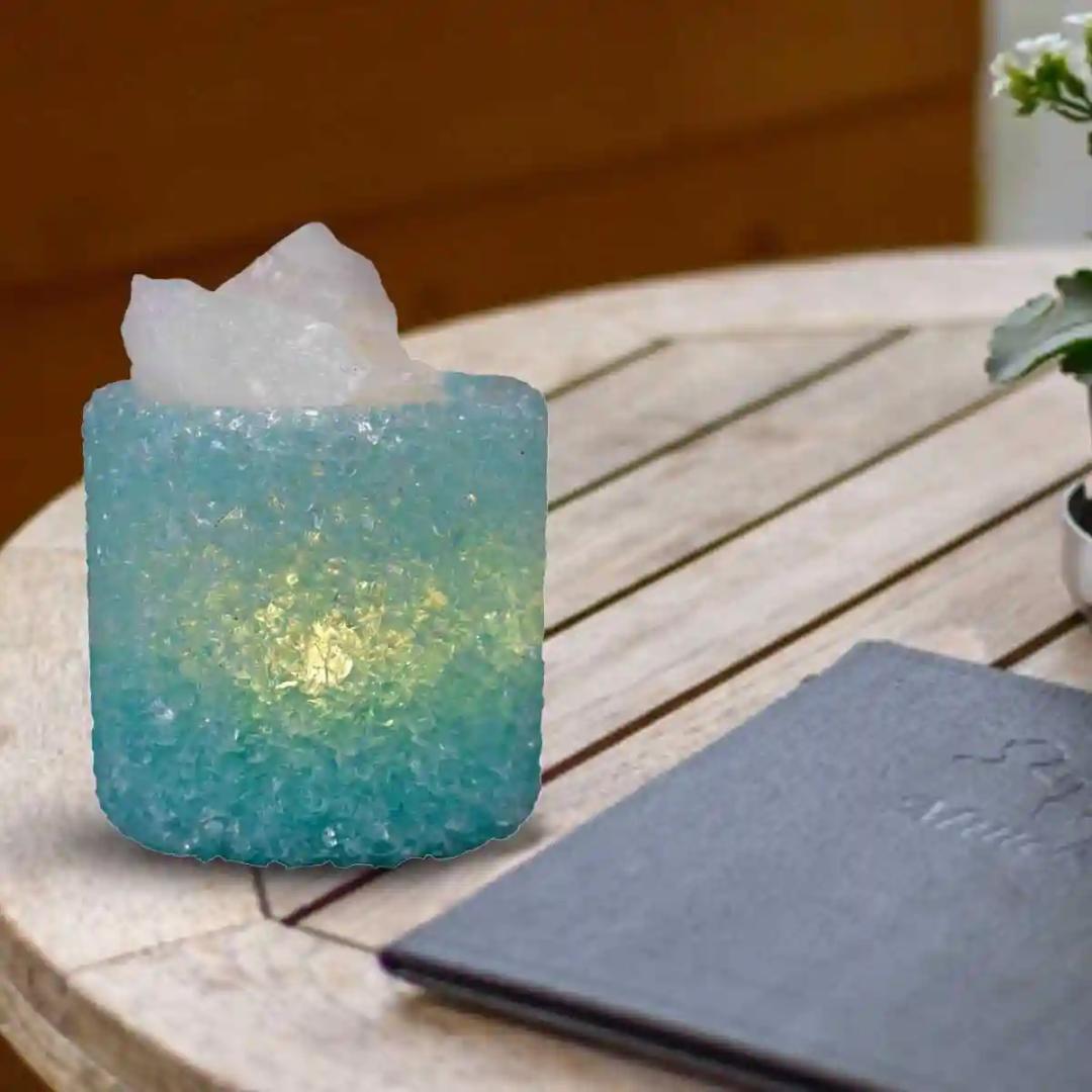 Kookee Natural Crystal Aromatherapy with Essential Oil, Electric Diffuser and LED Light Suitable for Home, Office, Spa for Claiming, Soothing and Relaxing (087-7-F)