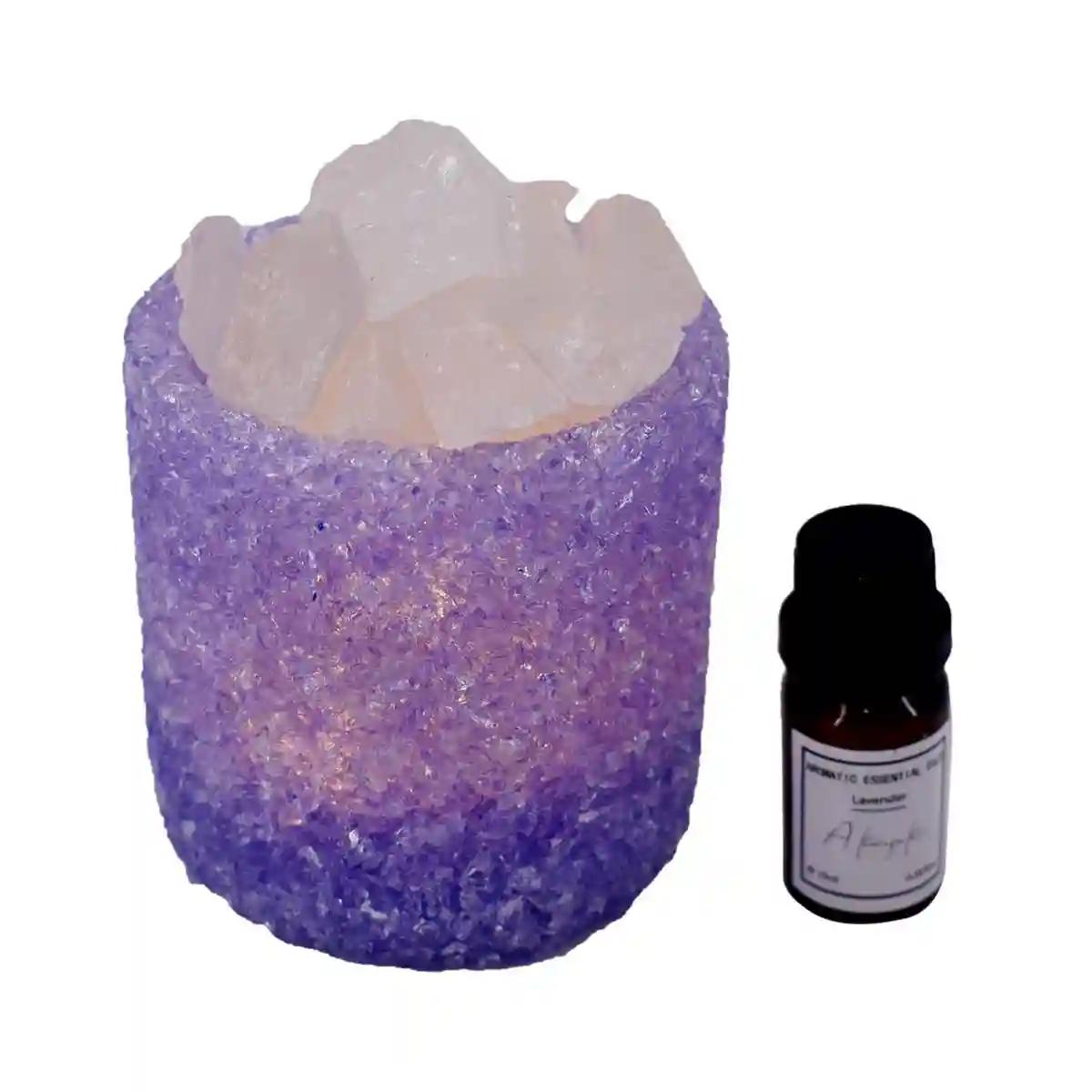 Kookee Natural Crystal Aromatherapy with Essential Oil, Electric Diffuser and LED Light Suitable for Home, Office, Spa for Claiming, Soothing and Relaxing (087-3-B)