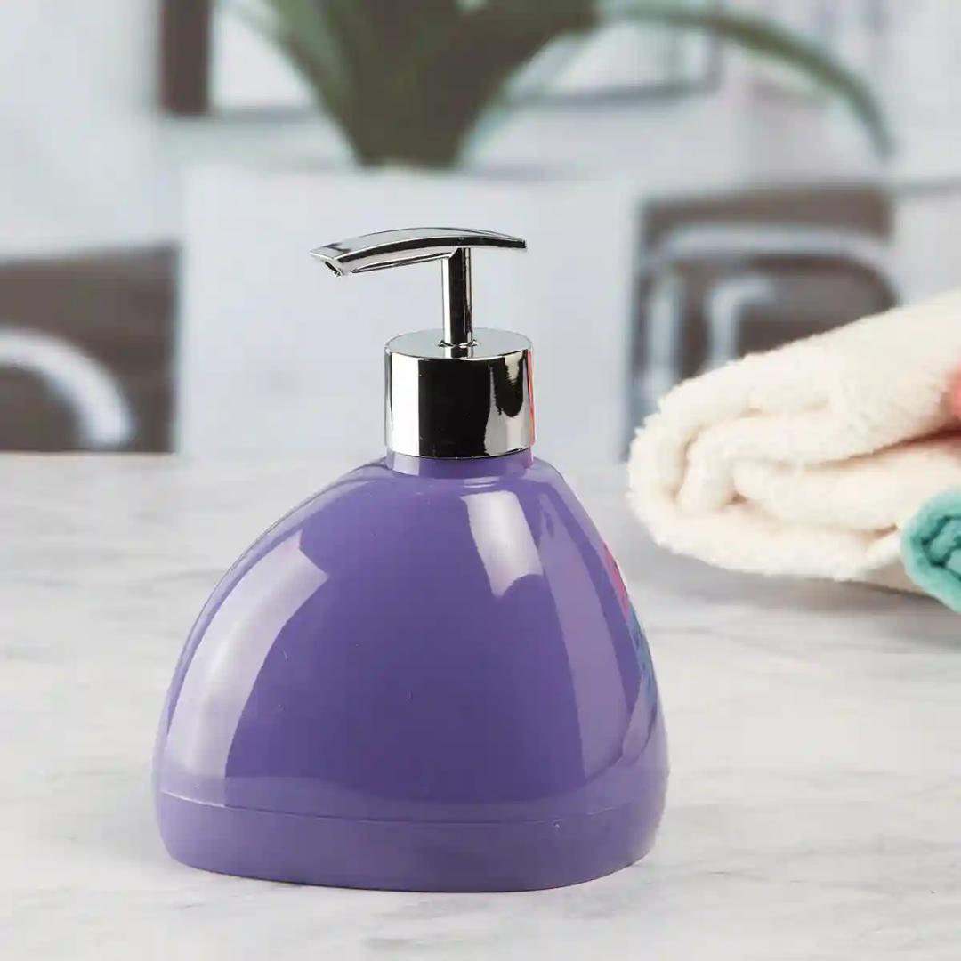 Kookee Acrylic Liquid Handwash Soap Dispenser pump for Bathroom, Hand wash refillable bottle for Kitchen wash basin, Set of 1 - Purple (8649)