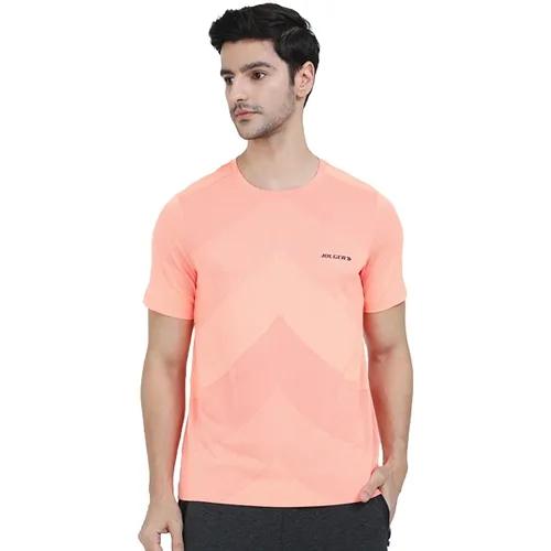 Men's Round Neck Quick Dry Breathable Gym T-Shirt - Orange