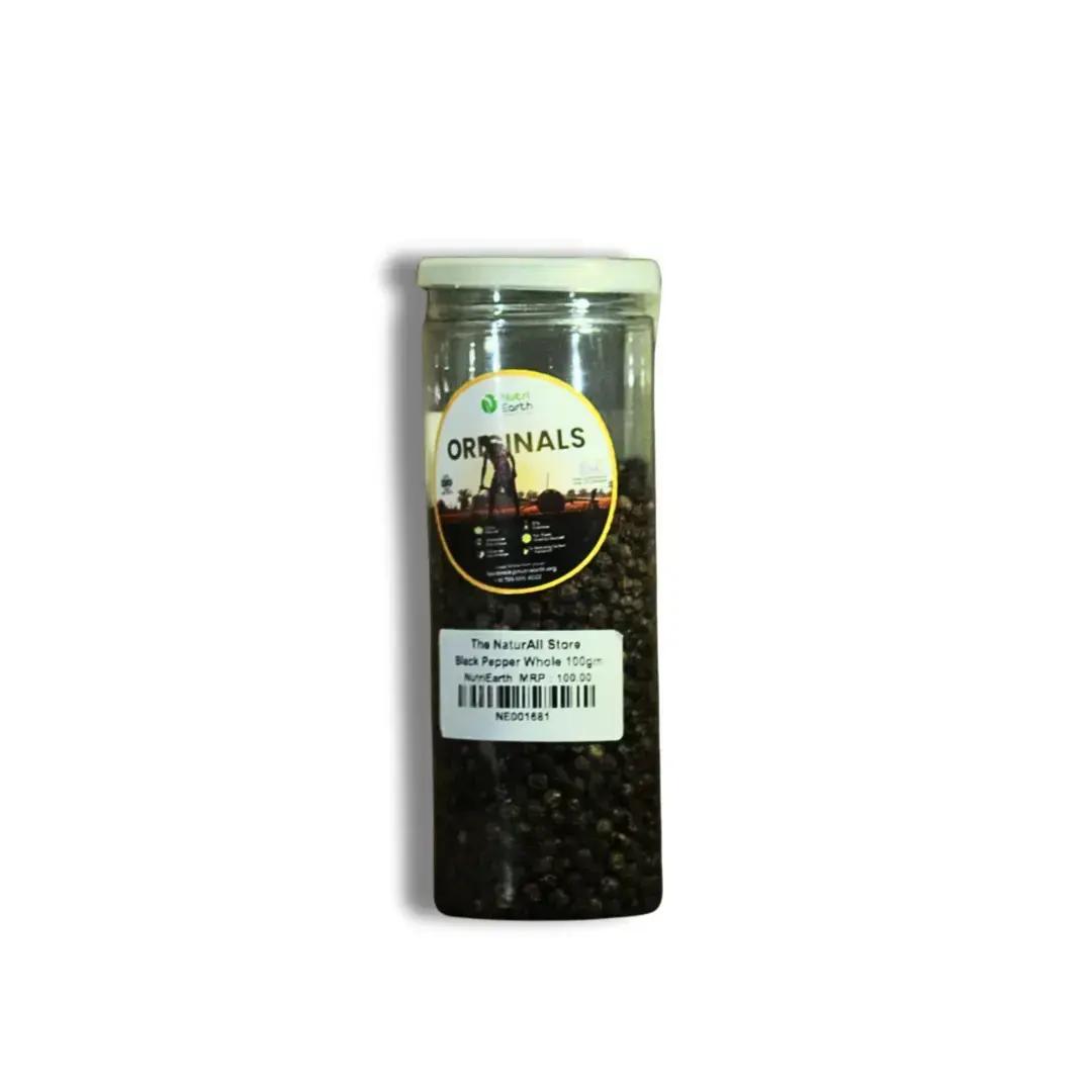 NutriEarth Black Pepper Whole - 100 gm