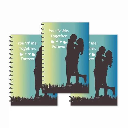 You & Me Together & Forever Designer Ruled Diaries - Pack Of 3