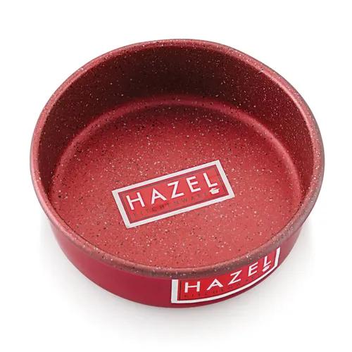 HAZEL Cake Mould Non Stick Mold Heavy Gauge Round 1/2kg Aluminized Steel 500 gm for Microwave Oven OTG Baking Pan, Red