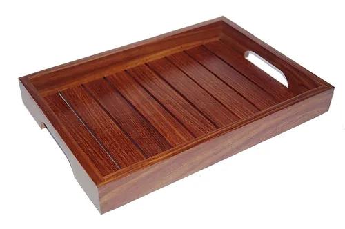 Craftykart Handcrafted Wooden Multipurpose Serving Tray - Brown