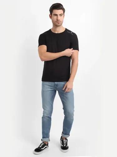 Bamboo Fabric Men's Round Neck T-Shirt Black - M