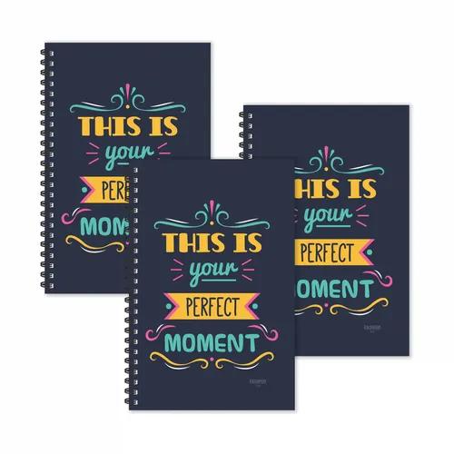 Perfect Moment Motivational Ruled Diaries - Pack Of 3