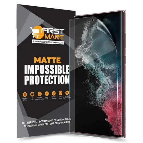 FIRST MART Screen Protector for Samsung Galaxy S22 Ultra 5G - Nano Fiber Unbreakable Membrane Case Friendly Full Edge to Edge Screen Coverage & Installation Kit (Matte)