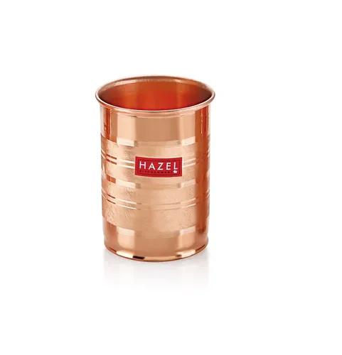 HAZEL Designer Copper Glass Tumbler, 400 ML