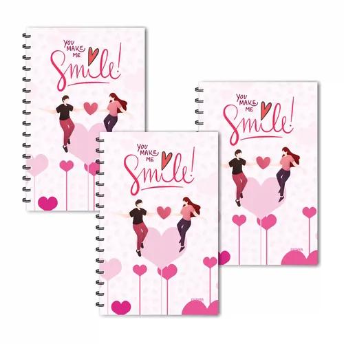 You Make Me Smile (Boy Holds Girl Hand) Designer Ruled Diaries - Pack Of 3