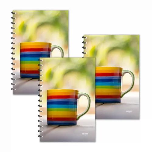 Multicolor Stripes Coffee Mug Designer Ruled Diaries - Pack Of 3