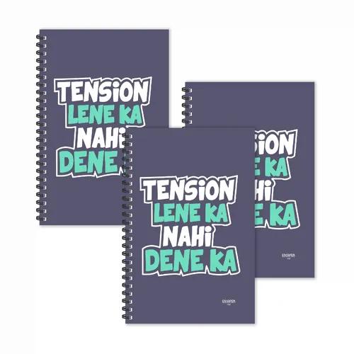 Tension Lene Ka Nahi Dene Ka Hindi Quotes Ruled Diaries - Pack Of 3