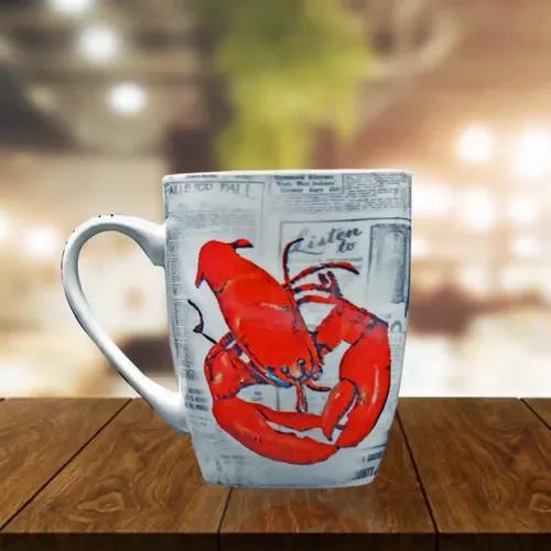 Kookee Printed Ceramic Coffee or Tea Mug with handle for Office, Home or Gifting - 325ml (3441AG-C)