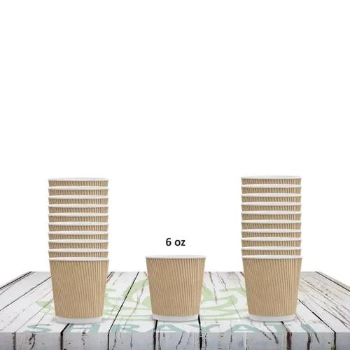 SHRAYATI Ripple Paper Cups, 200 ml, Brown, Pack of 25 Pcs, for Coldrinks, Coffee, Shakes and Regular Usage