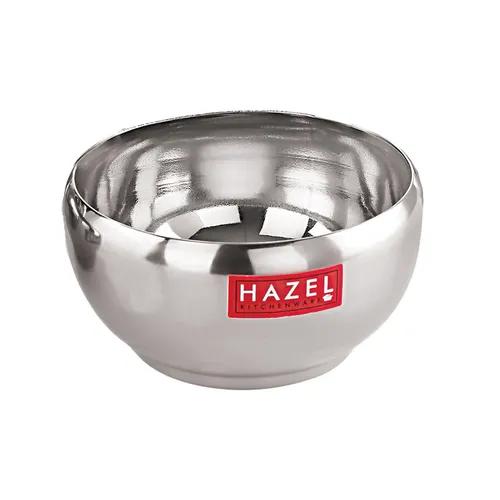 HAZEL Stainless Steel Serving Bowl | Bowl for Dessert, Cereal, Smoothie | Steel Katori for Serving | 100 ml, Silver