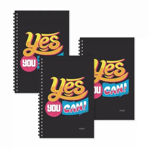 Yes You Can Motivational Ruled Diaries - Pack Of 3