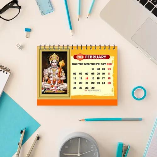 ESCAPER Hindu Gods & Goddess Religious Desk Calendar 2024 - Pack of 1