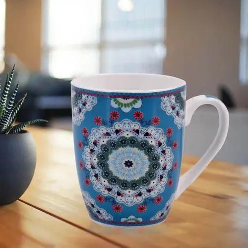 Kookee Printed Ceramic Coffee or Tea Mug with handle for Office, Home or Gifting - 325ml (3403G-A)