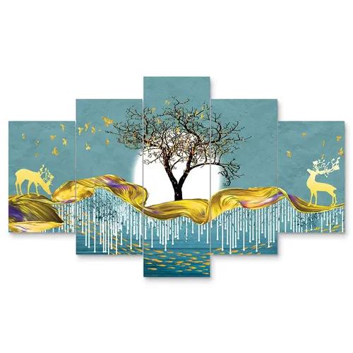 Framed Wall Painting For Home Decoration Pack of 5- Pattern 68