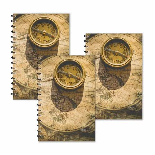 Direction Clock Map Ruled Diaries - Pack Of 3