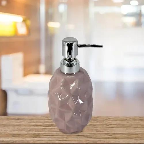 Kookee Ceramic Soap Dispenser for Bathroom handwash, refillable pump bottle for Kitchen hand wash basin, Set of 1 - Brown (7622)