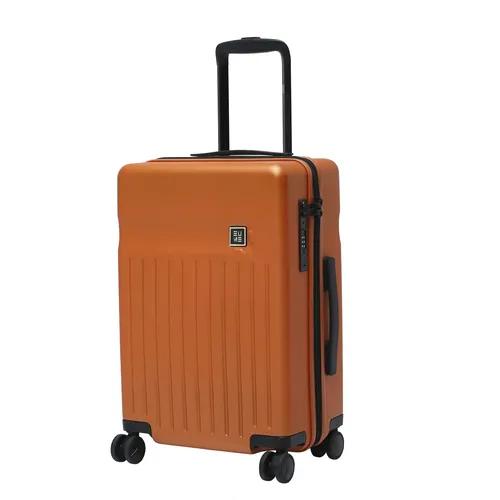 EUME Classic Cabin 55 Cm Luggage Trolley Bags For Travel |Polycarbonate (Pc) ( Rustic Orange)