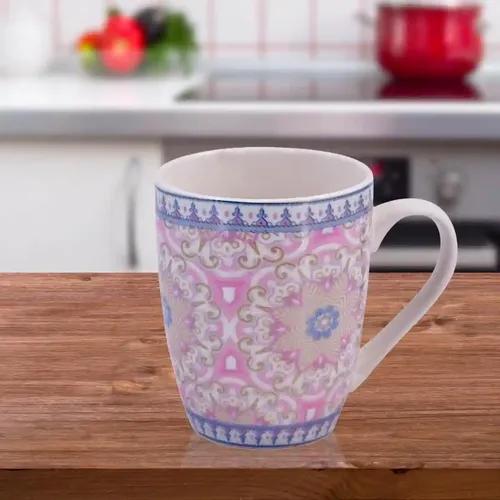 Kookee Printed Ceramic Coffee or Tea Mug with handle for Office, Home or Gifting - 325ml (4134G-B)