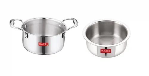 HAZEL Triply Stainless Steel Induction Bottom Tope and Tope with Handle, 4.6 Litre