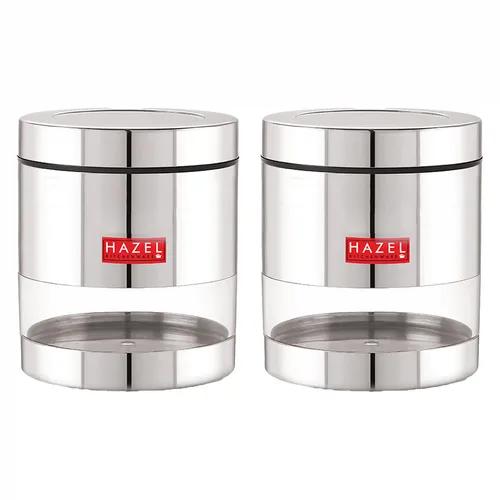 HAZEL Stainless Steel Container Set | Steel Container For Kitchen Storage Set | Multipurpose Storage Box for Kitchen I, 500 ML, Set of 2