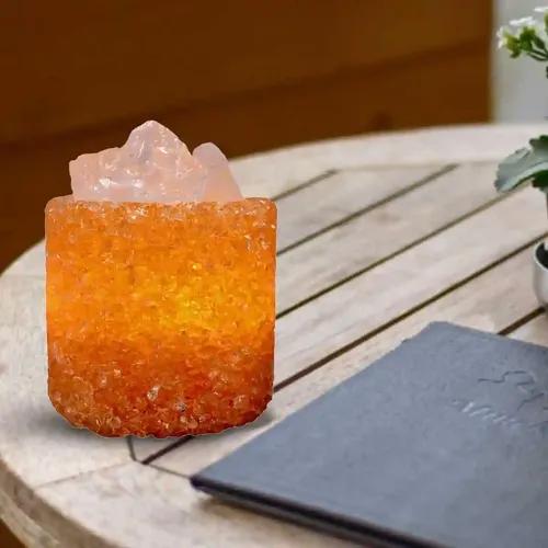 Kookee Natural Crystal Aromatherapy with Essential Oil, Electric Diffuser and LED Light Suitable for Home, Office, Spa for Claiming, Soothing and Relaxing (087-7-D)