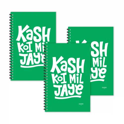 Kash Koi Mil Jaye Hindi Quotes Ruled Diaries - Pack Of 3