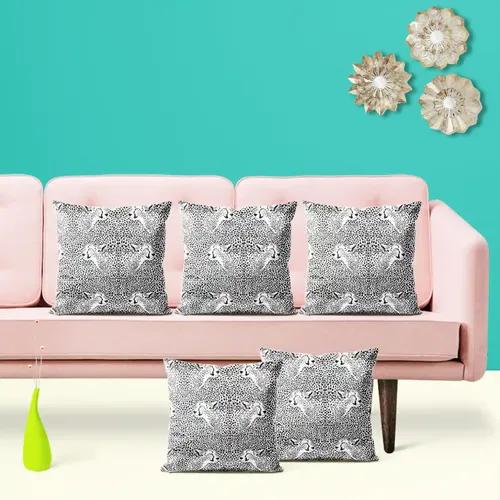 ArtzFolio Cheetah | Decorative Cushion Cover for Bedroom & Living Room | Velvet Fabric | 12 x 12 inch (30 x 30 cms); Set of 5 pcs