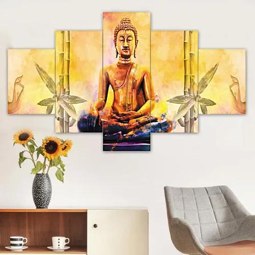 Buddha Wall Painting For Home Decoration Pack of 5 (119.5 x 60 Cm)- Pattern 109