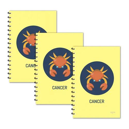 Cancer Designer Zodiac Ruled Diaries - Pack Of 3